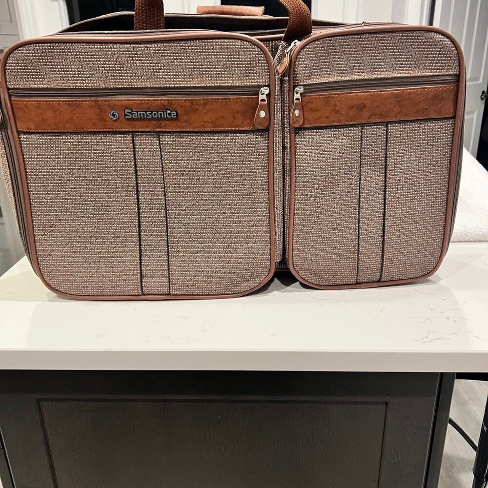 SAMSONITE Silhouette Vintage Large Carry-on Travel‎ Bag , Brown tweed